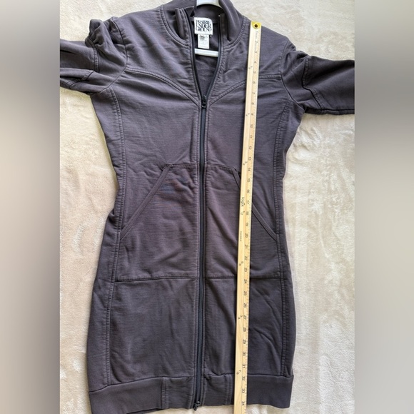 Prairie Underground Long Sleeve Zip Up Jacket Dress Dark Gray Cotton Size‎ L - Picture 6 of 7